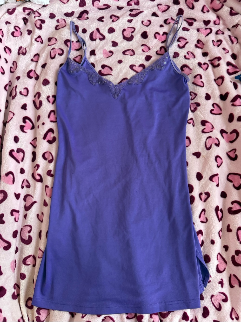 Purple Lace-Trim Camisole Slip La senza M